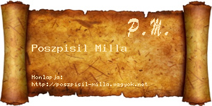 Poszpisil Milla névjegykártya